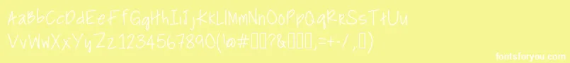 BullfrogsAndButterflies Font – White Fonts on Yellow Background
