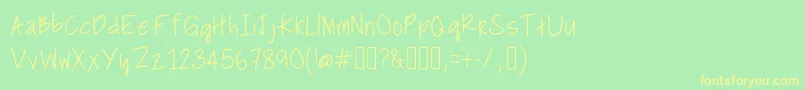 BullfrogsAndButterflies Font – Yellow Fonts on Green Background