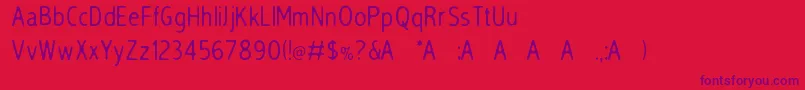 Sleep Font – Purple Fonts on Red Background