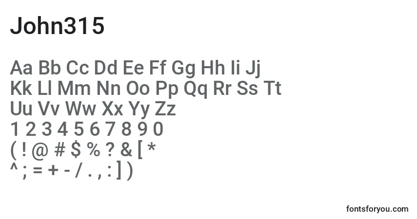 John315 Font – alphabet, numbers, special characters