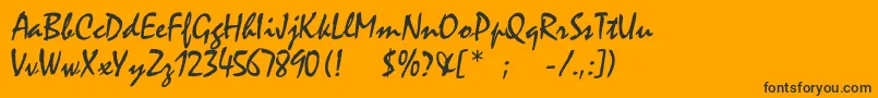 Rogerscriptc Font – Black Fonts on Orange Background