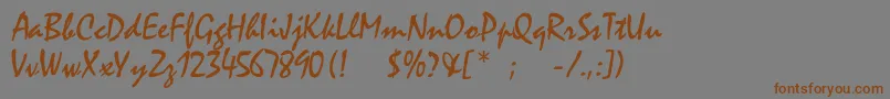 Rogerscriptc Font – Brown Fonts on Gray Background