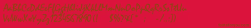 Шрифт Rogerscriptc – коричневые шрифты на красном фоне