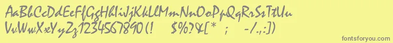 Подробнее о шрифте Rogerscriptc Шрифт Rogerscriptc – серые шрифты на жёлтом фоне