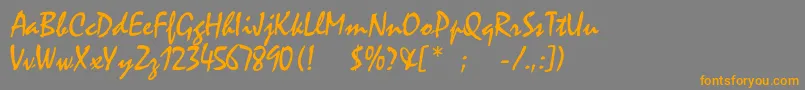 Rogerscriptc Font – Orange Fonts on Gray Background