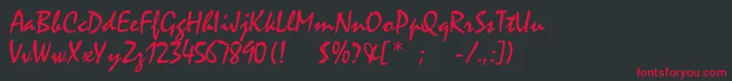 Rogerscriptc Font – Red Fonts on Black Background