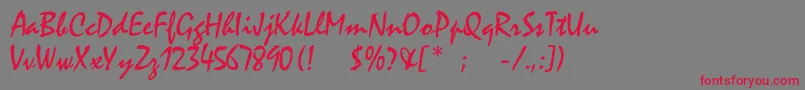 Rogerscriptc Font – Red Fonts on Gray Background