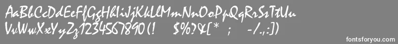 フォントRogerscriptc – 灰色の背景に白い文字