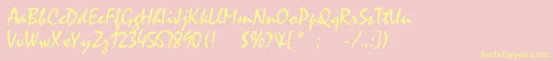 Rogerscriptc-Schriftart – Gelbe Schriften auf rosa Hintergrund