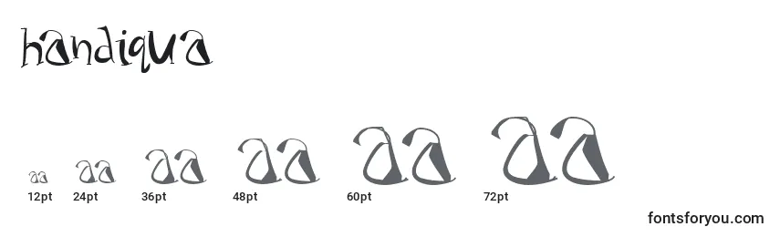 Handiqua Font Sizes