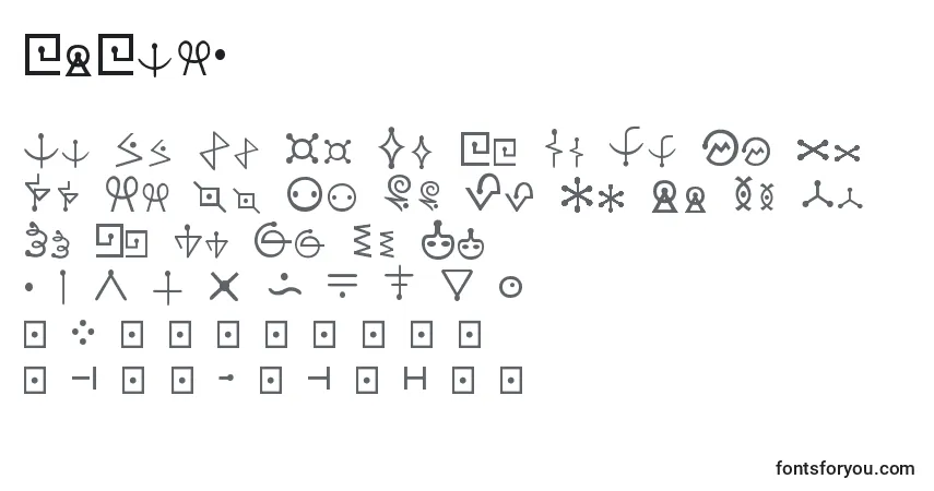 Czcionka FrFal1 – alfabet, cyfry, specjalne znaki