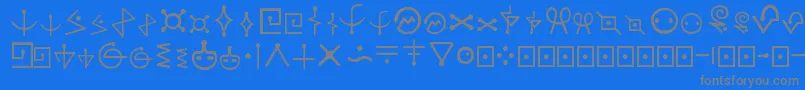 フォントFrFal1 – 青い背景に灰色の文字