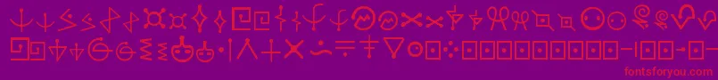 フォントFrFal1 – 紫の背景に赤い文字