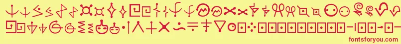 FrFal1 Font – Red Fonts on Yellow Background