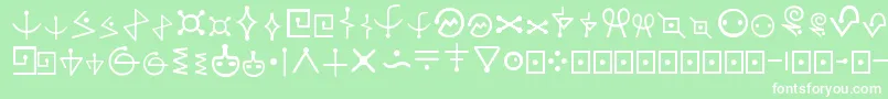 FrFal1-Schriftart – Weiße Schriften auf grünem Hintergrund