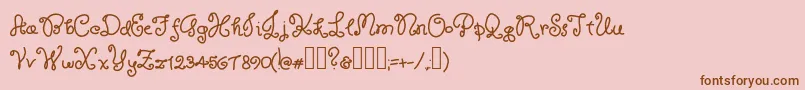 Fonte RoyaltyWaffles – fontes marrons em um fundo rosa