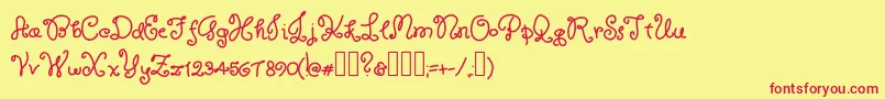 RoyaltyWaffles Font – Red Fonts on Yellow Background