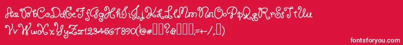 フォントRoyaltyWaffles – 赤い背景に白い文字