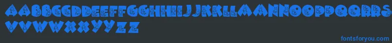 SassysTeddys2 Font – Blue Fonts on Black Background