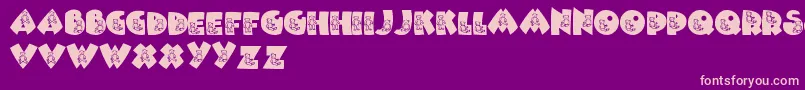 SassysTeddys2 Font – Pink Fonts on Purple Background