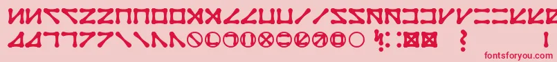 Шрифт QBertsFuneral – красные шрифты на розовом фоне