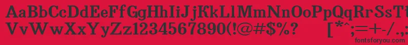 フォントBruskovaya120 – 赤い背景に黒い文字