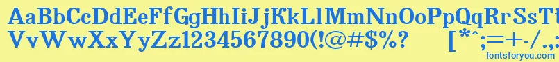 Bruskovaya120 Font – Blue Fonts on Yellow Background