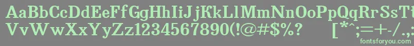フォントBruskovaya120 – 灰色の背景に緑のフォント