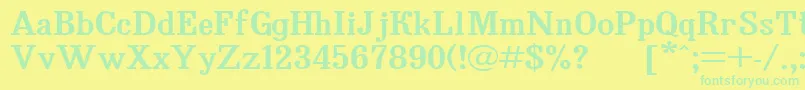 Bruskovaya120 Font – Green Fonts on Yellow Background