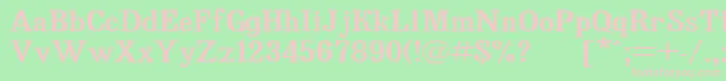 Bruskovaya120-fontti – vaaleanpunaiset fontit vihreällä taustalla