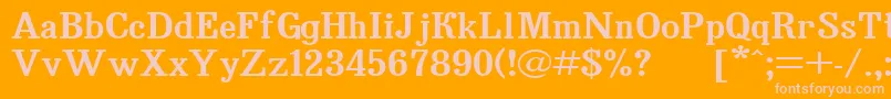 Bruskovaya120 Font – Pink Fonts on Orange Background