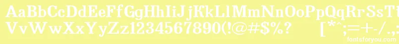 Bruskovaya120 Font – White Fonts on Yellow Background