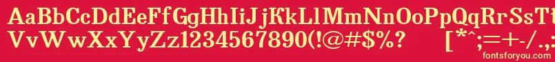 Bruskovaya120 Font – Yellow Fonts on Red Background