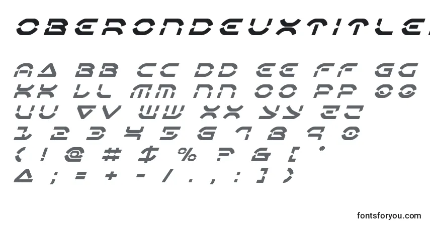 Schriftart Oberondeuxtitleital – Alphabet, Zahlen, spezielle Symbole
