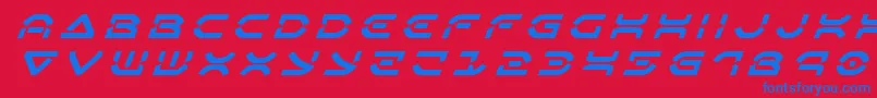 Oberondeuxtitleital Font – Blue Fonts on Red Background