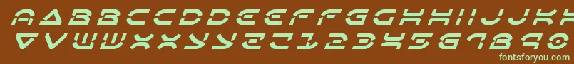 Oberondeuxtitleital Font – Green Fonts on Brown Background