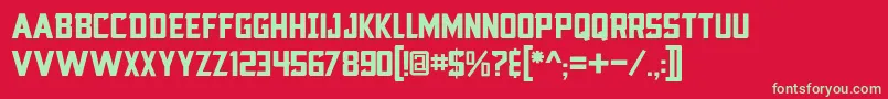 Blocktastic Font – Green Fonts on Red Background