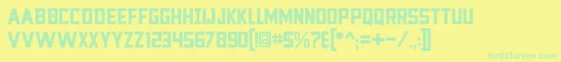Шрифт Blocktastic – зелёные шрифты на жёлтом фоне
