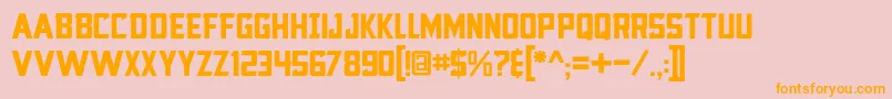 Fonte Blocktastic – fontes laranjas em um fundo rosa