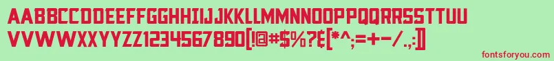 Blocktastic Font – Red Fonts on Green Background
