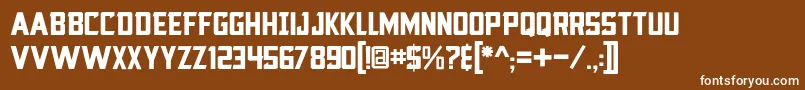 フォントBlocktastic – 茶色の背景に白い文字