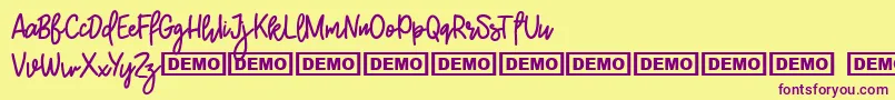 Burston Font – Purple Fonts on Yellow Background
