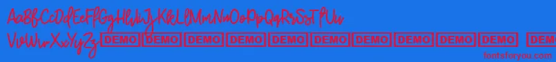 Burston Font – Red Fonts on Blue Background