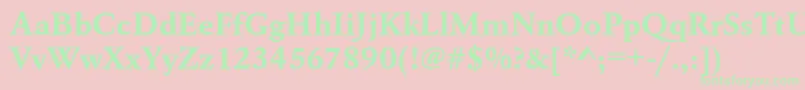 UrwgaramondtwidBold Font – Green Fonts on Pink Background