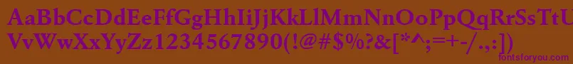 UrwgaramondtwidBold Font – Purple Fonts on Brown Background
