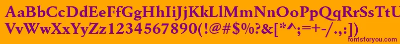 UrwgaramondtwidBold Font – Purple Fonts on Orange Background