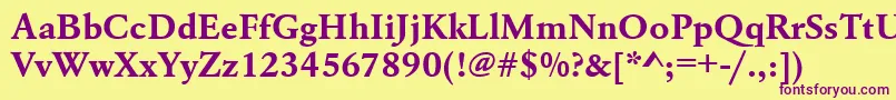 UrwgaramondtwidBold Font – Purple Fonts on Yellow Background
