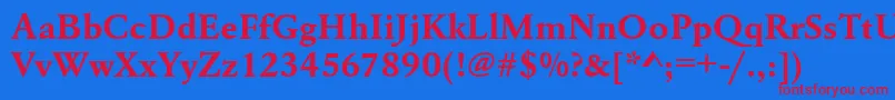 UrwgaramondtwidBold Font – Red Fonts on Blue Background