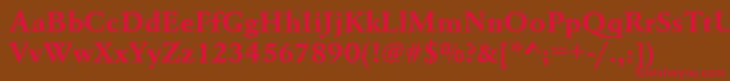 UrwgaramondtwidBold Font – Red Fonts on Brown Background