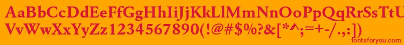 UrwgaramondtwidBold Font – Red Fonts on Orange Background